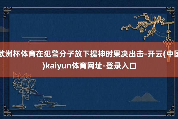 欧洲杯体育在犯警分子放下提神时果决出击-开云(中国)kaiyun体育网址-登录入口