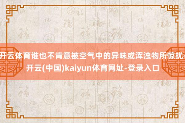 开云体育谁也不肯意被空气中的异味或浑浊物所惊扰-开云(中国)kaiyun体育网址-登录入口
