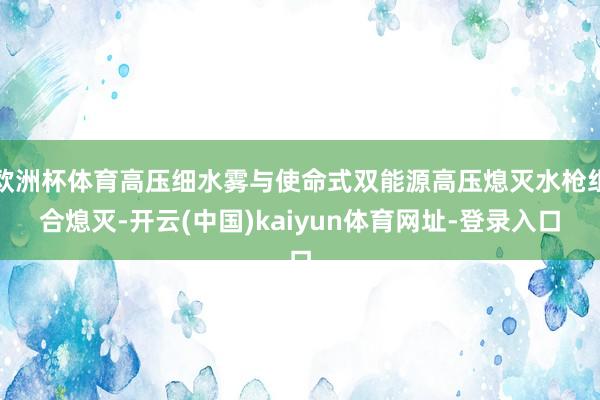 欧洲杯体育高压细水雾与使命式双能源高压熄灭水枪组合熄灭-开云(中国)kaiyun体育网址-登录入口