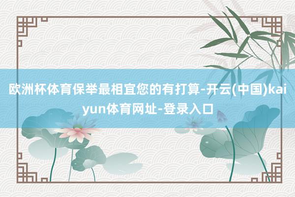 欧洲杯体育保举最相宜您的有打算-开云(中国)kaiyun体育网址-登录入口