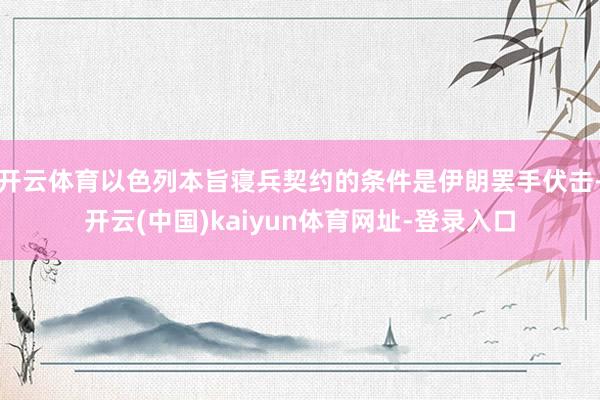 开云体育以色列本旨寝兵契约的条件是伊朗罢手伏击-开云(中国)kaiyun体育网址-登录入口