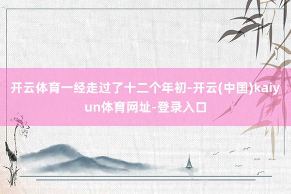 开云体育一经走过了十二个年初-开云(中国)kaiyun体育网址-登录入口